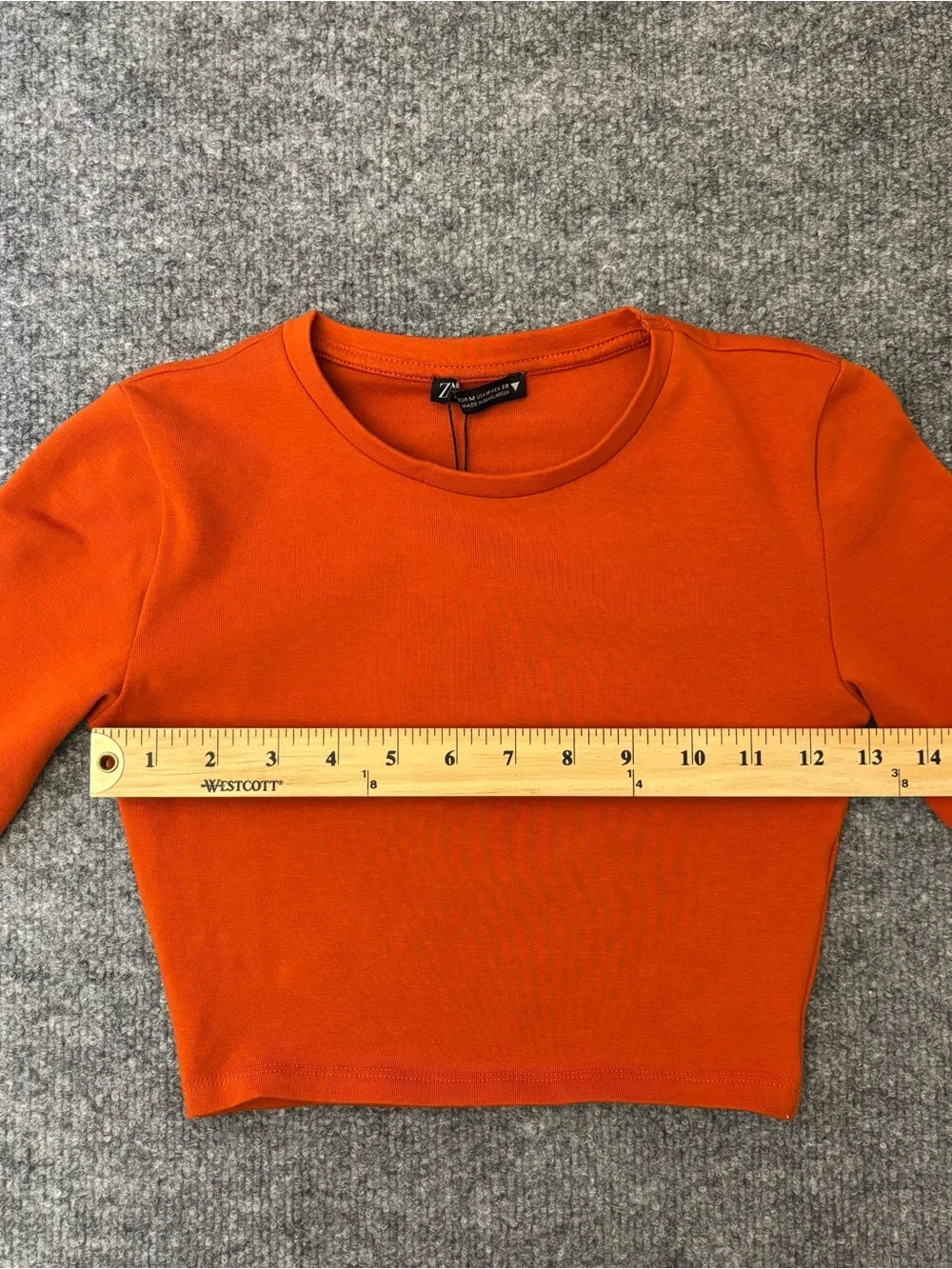 Zara Burnt Orange Long Sleeve T-Shirt Womens Size Medium